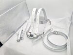 White Italian Leather walking safety reins (personalisation) - Image 3