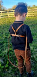 Traditional vintage style leather toddler reins with lead rein ADHD - Autism - Image 3