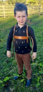 Traditional vintage style leather toddler reins with lead rein ADHD - Autism