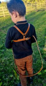 Traditional vintage style leather toddler reins with lead rein ADHD - Autism - Image 4