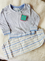 Boys blue stripe pants and plain top pyjamas