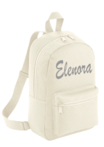 Cream backpack with embroidered name (free personalisation)